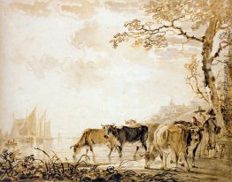Landschaft mit Kühen Landschaft mit Kühen