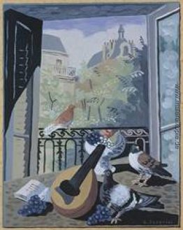Fenster mit Tauben Fenster mit Tauben