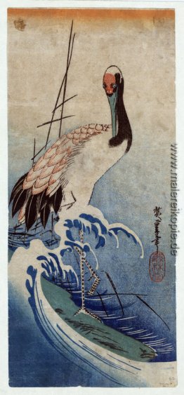 Kran in den Wellen Kran in den Wellen