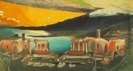 Die Ruinen der antiken Theater von Taormina Die Ruinen der antiken Theater von Taormina