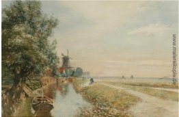 Canal Szene mit windmil Canal Szene mit windmil