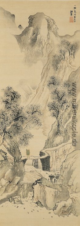 Landschaft mit einer einsamen Reisenden Landschaft mit einer einsamen Reisenden