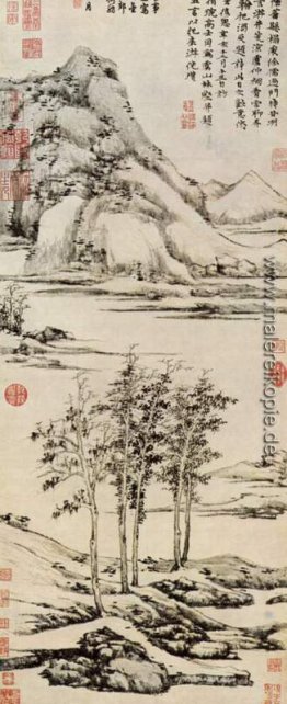 Bäume in einem River Valley in Yu Shan Bäume in einem River Valley in Yu Shan