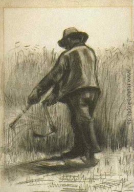 Bauer mit Sichel, gesehen von der Rückseite Bauer mit Sichel, gesehen von der Rückseite