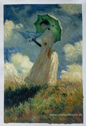 Frau mit Sonnenschirm (auch als Studie einer Abbildung Freien be
