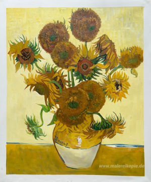 Stillleben - Vase mit fünfzehn Sonnenblumen