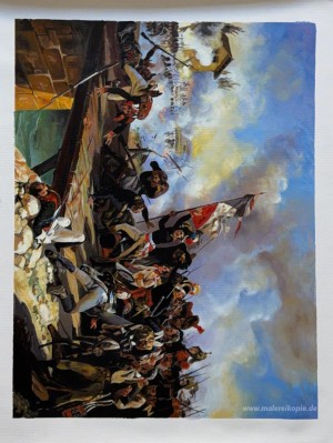 Napoleon Bonaparte führenden seine Truppen über die Brücke von A