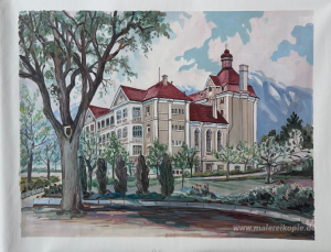 Das alte Gebäude in Stand der Bäume