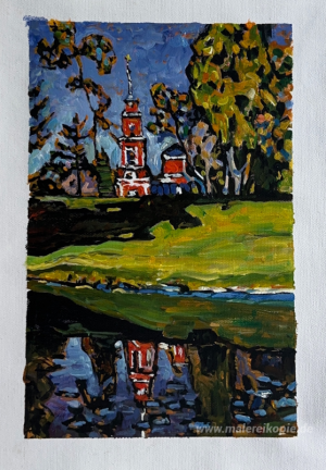 Okhtyrka. Rote Kirche.