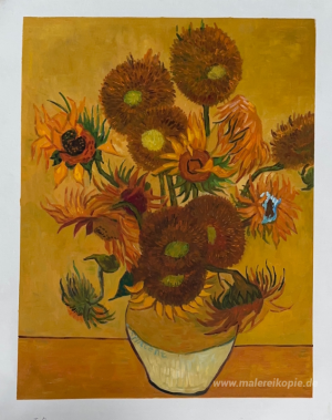 Stillleben - Vase mit fünfzehn Sonnenblumen