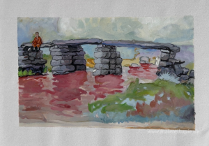 Selbstporträt auf einer Steinbrücke (Hitler zugeschrieben)