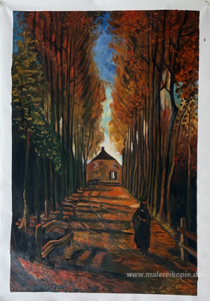 Allee der Pappeln am Sonnenuntergang