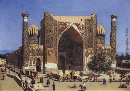 Shir Dor Medresse in Registan Platz in Samarkand Shir Dor Medresse in Registan Platz in Samarkand