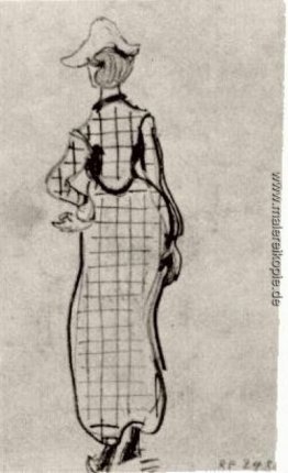 Dame mit Karo Kleid und Hut Dame mit Karo Kleid und Hut