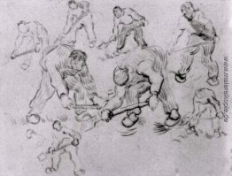 Blatt mit Skizzen von Diggers und andere Figuren Blatt mit Skizzen von Diggers und andere Figuren