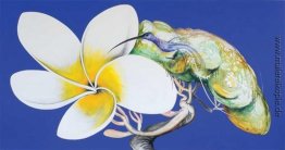 Frangipani und Humming Bird - Japanisch: Sommer Frangipani und Humming Bird - Japanisch: Sommer