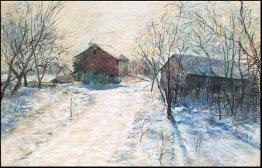 Landwirtschaftliche Gebäude in einer Winterlandschaft Landwirtschaftliche Gebäude in einer Winterlandschaft