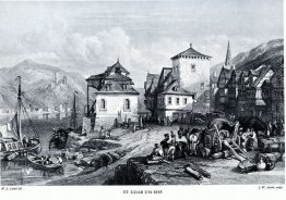 St. Goar um 1835 Stich von J. W. Archer nach Leitch St. Goar um 1835 Stich von J. W. Archer nach Leitch