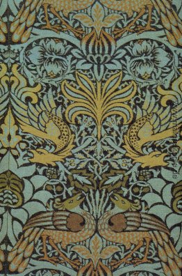 Pfau und Drache gewebter Wolle Dekostoff Pfau und Drache gewebter Wolle Dekostoff