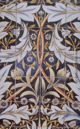 Panel von keramischen Fliesen von Morris entworfen und von Willi Panel von keramischen Fliesen von Morris entworfen und von Willi