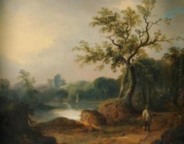Landschaft mit Figuren auf einem Pfad Landschaft mit Figuren auf einem Pfad