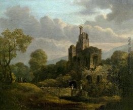 Landschaft mit einer Burgruine Landschaft mit einer Burgruine