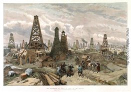 Die Erdöl-Ölquellen in Baku am Kaspischen Die Erdöl-Ölquellen in Baku am Kaspischen