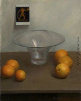Orangen und Glasschüssel Orangen und Glasschüssel