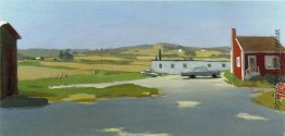 Long Island-Landschaft mit roten Gebäude Long Island-Landschaft mit roten Gebäude