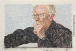 Self-Portrait in Schwarz-Hemd, mit der rechten Arm ausgestreckt Self-Portrait in Schwarz-Hemd, mit der rechten Arm ausgestreckt