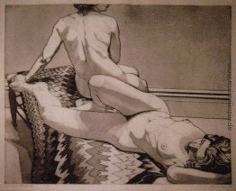 Two Nudes on Old Indian Rug Two Nudes on Old Indian Rug