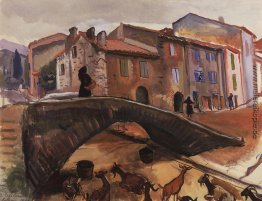 Collioure. Brücke mit Ziegen Collioure. Brücke mit Ziegen