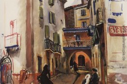 Collioure. Eine Straße mit Bogen Collioure. Eine Straße mit Bogen